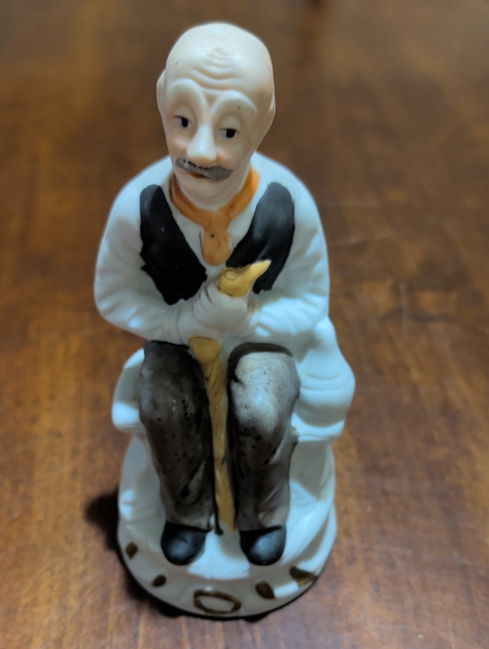 Vintage Bisque Porcelain Man Figurine Hand Painted EUC Americana Grandmacore